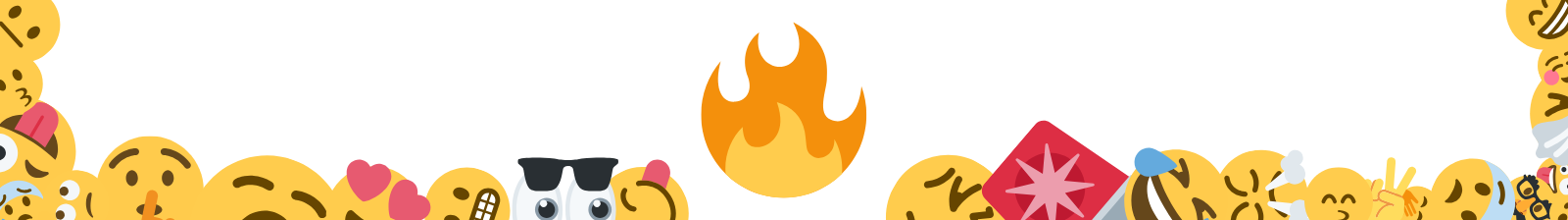 The Comfora logo in the middle being surrounded by emojis from the bottom and side borders.